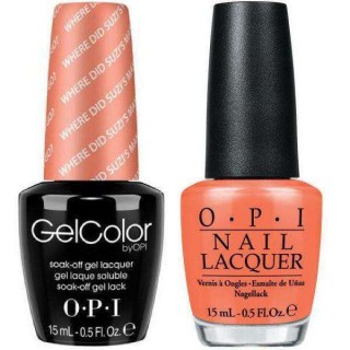 OPI GelColor And Nail Lacquer, A66, Where Did Suzi's Man-go, 0.5oz 